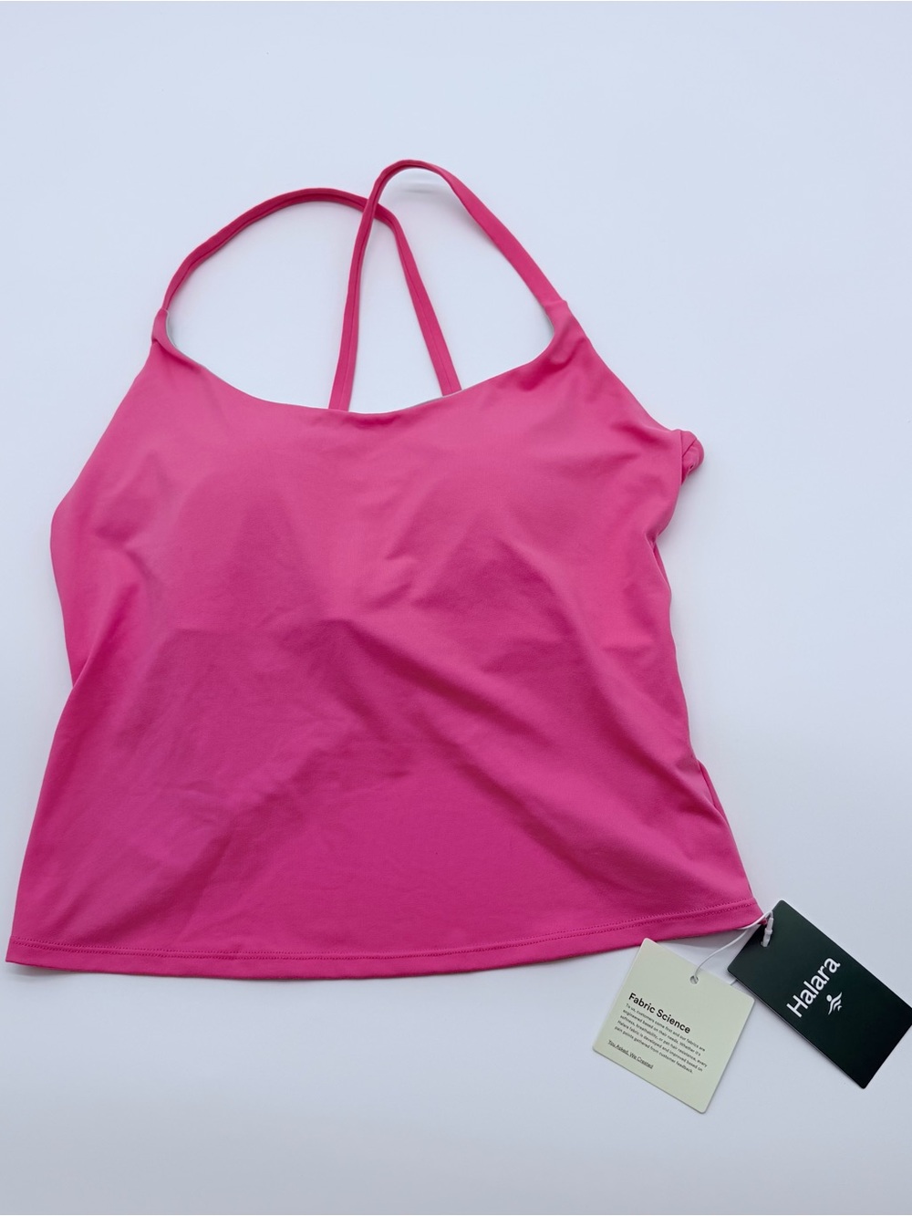 NWT HALARA Bright Pink Cross-Back Tank